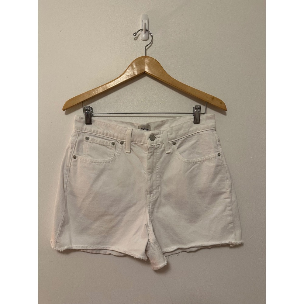 J. Crew White High Rise Denim Cut Off Shorts | Size 28